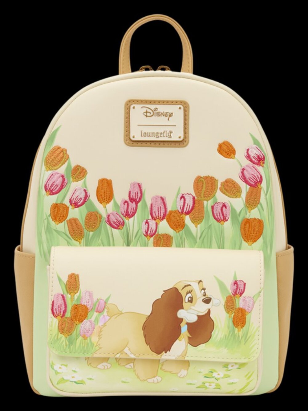 Loungefly Disney Lady And The Tramp Mini Backpack Tulips Floral Embroidered Bag